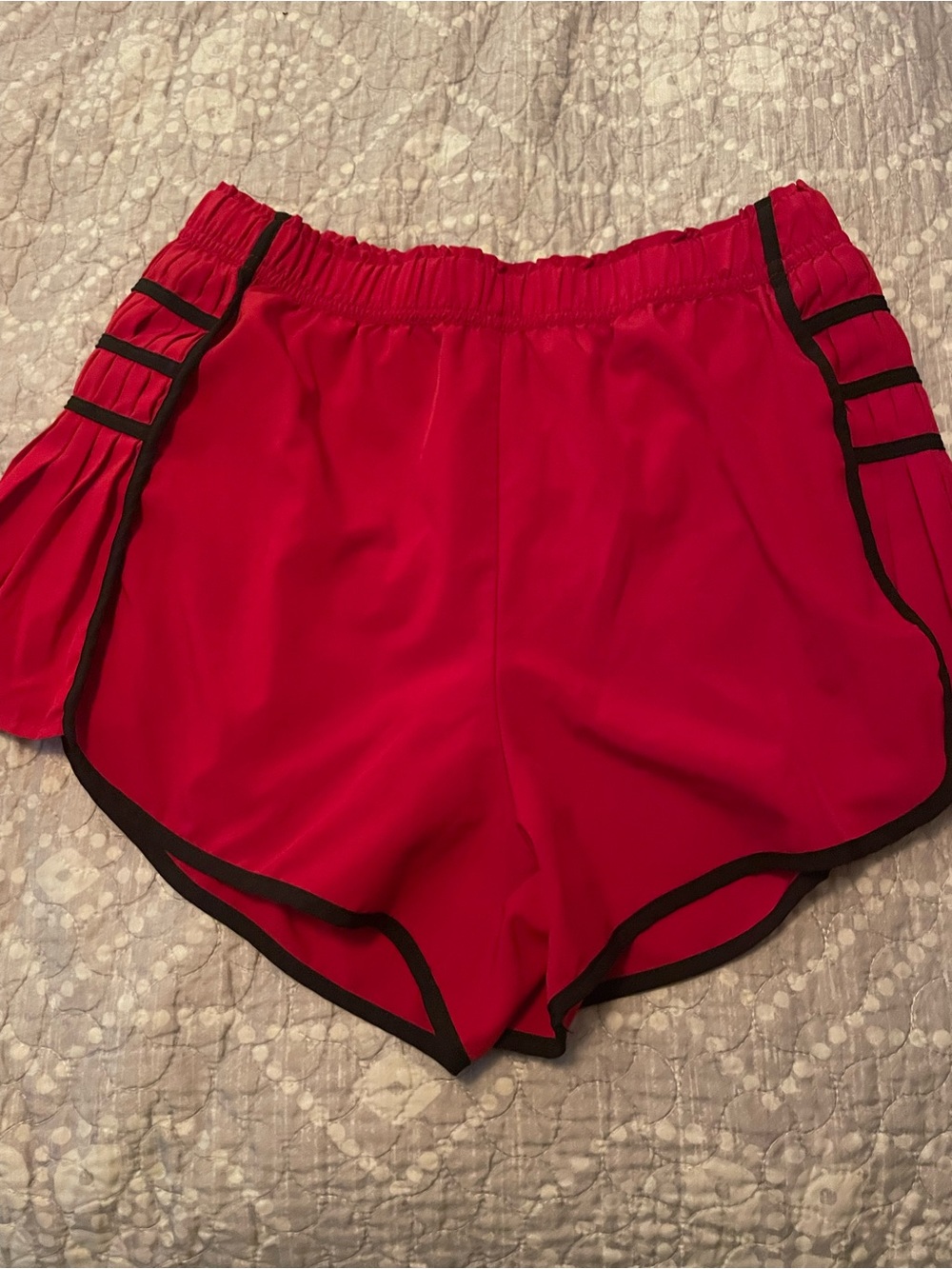 Amazon Red Athletic Shorts with Black Trim